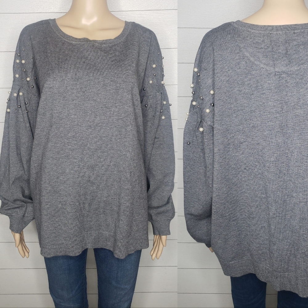 INC International Concepts Beaded Sweater Size 2X